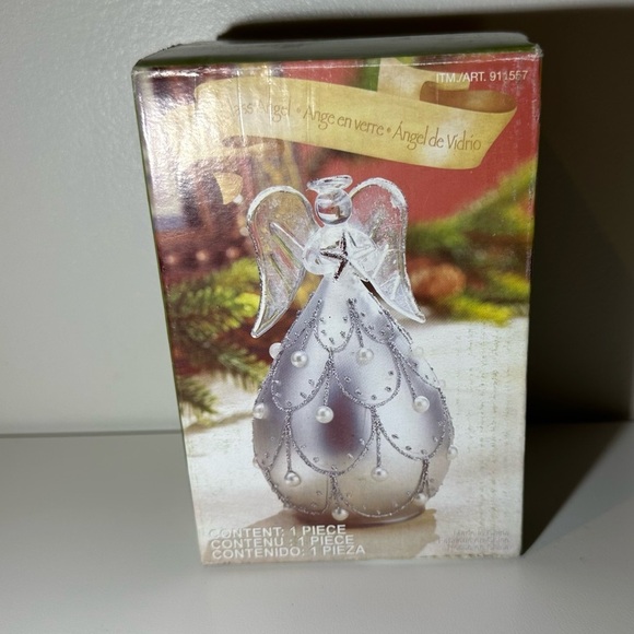 NIB  vintage Glass Angel with pearl ornament - Picture 3 of 6